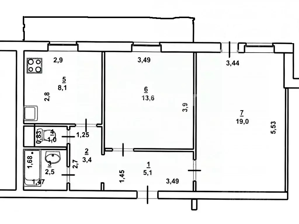 Продажа 2-комнатной квартиры, Севастополь, Адмирала Фадеева улица,  д.25Г