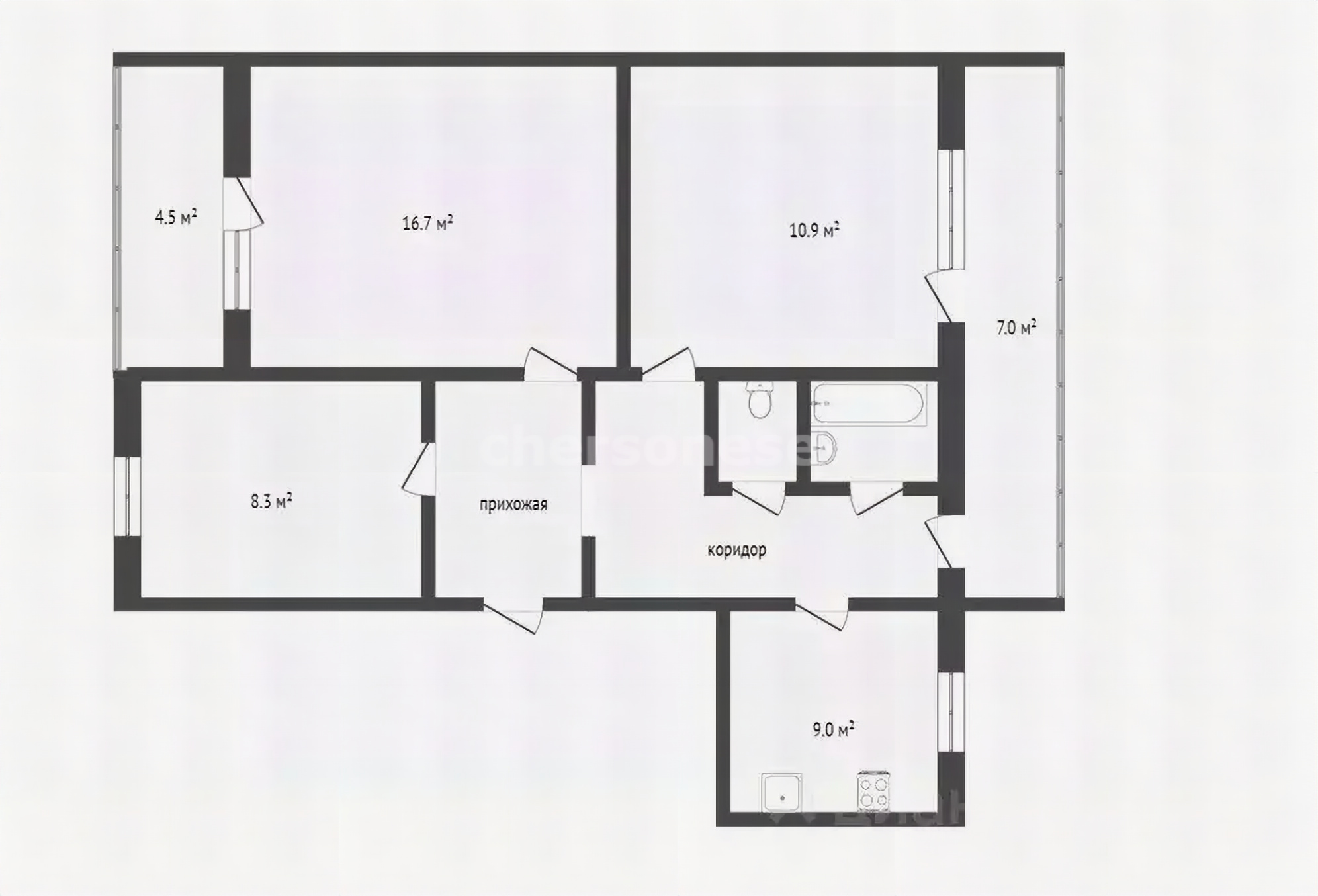 Продажа 3-комнатной квартиры, Севастополь, Колобова улица,  д.21