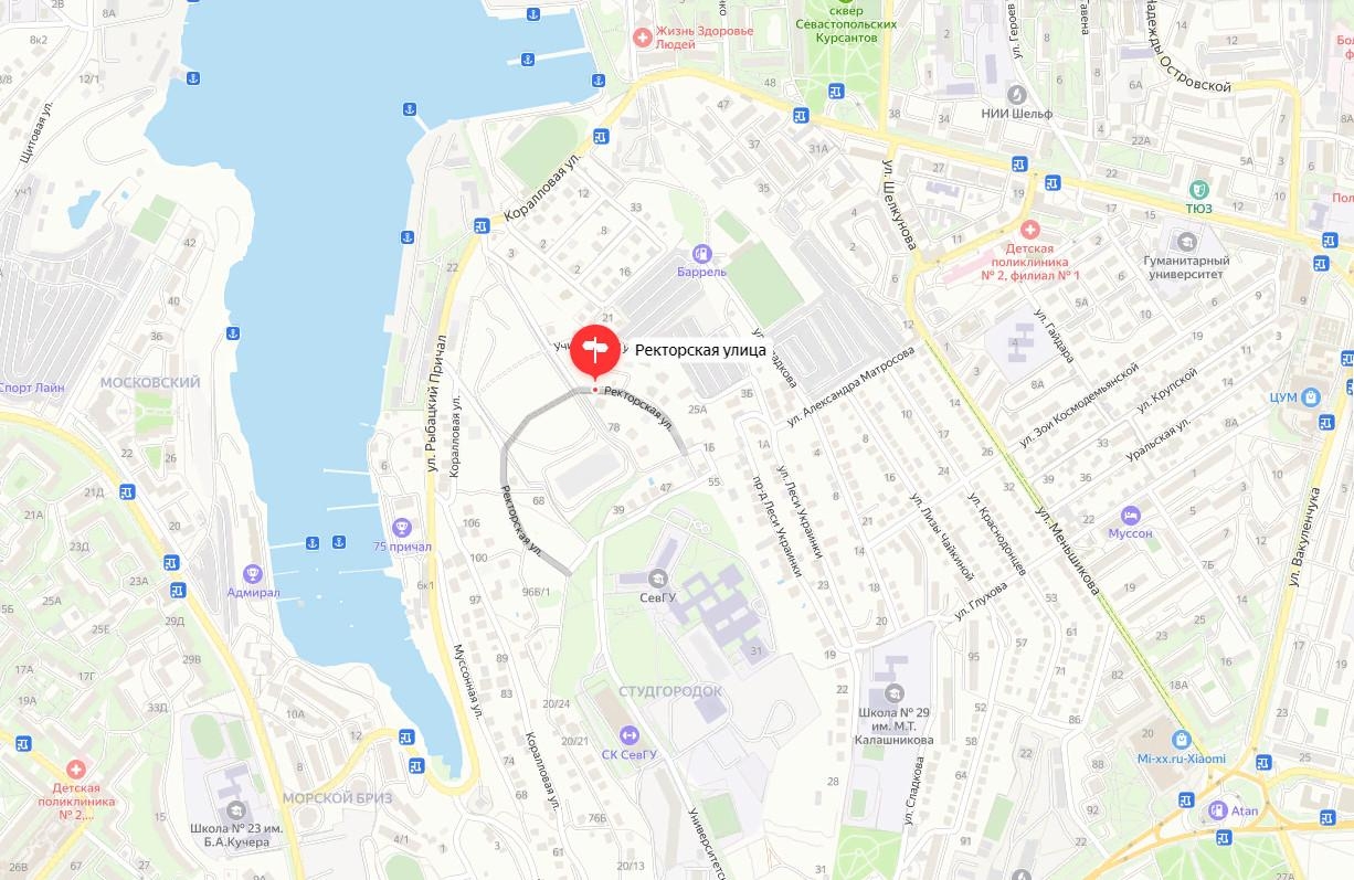 Карта стрелецкая бухта в севастополе