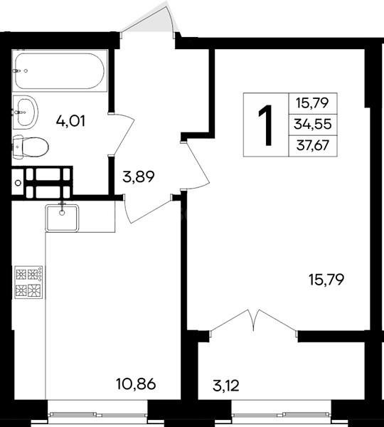 Продажа 1-комнатной новостройки, Севастополь, Мате Залки улица,  д.86