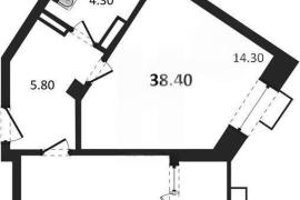 1-к. квартира, 38,48 м², 4/8 этаж    ...