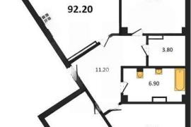 3-к. квартира, 92,2 м², 3/8 этаж     ...