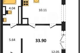 1-к. квартира, 33,9 м², 5/5 этаж     ...
