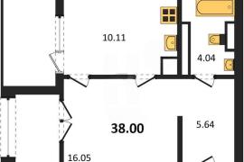1-к. квартира, 38,3 м², 3/5 этаж     ...