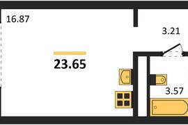 Квартира-студия, 23,65 м², 3/5 этаж  ...