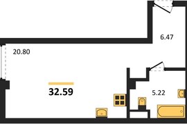 Квартира-студия, 32,59 м², 1/5 этаж  ...