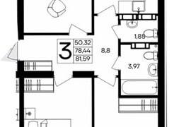 3-к. квартира, 81,59 м², 7/9 этаж    ...