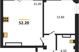 1-к. квартира, 52,2 м², 6/9 этаж     ...