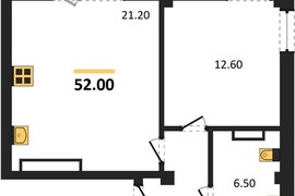 1-к. квартира, 52 м², 9/9 этаж       ...