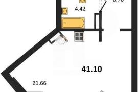 Продажа студии 41,1 кв м, 3/5 этаж, у...