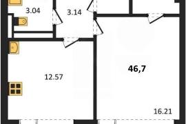 Продажа 1-комнатной квартиры 46,7 кв ...
