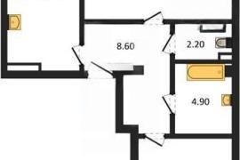 Продажа 2-комнатной квартиры 68,93 кв...
