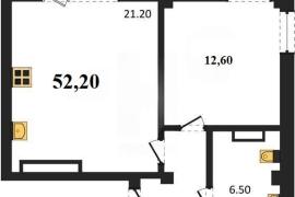 Продажа 1-комнатной квартиры 52,21 кв...