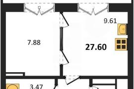 Продажа 1-комнатной квартиры 27,6 кв ...