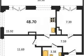 Продажа 2-комнатной квартиры 48,7 кв ...