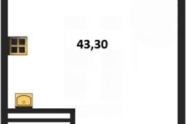 Продажа студии 43,3 кв м, 2/5 этаж, у...