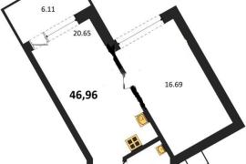 Продажа 1-комнатной квартиры 46,9602 ...