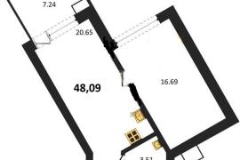 Продажа 1-комнатной квартиры 48,09 кв...