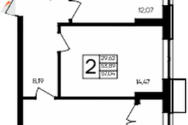 Продажа 2-комнатной квартиры 57,045 к...
