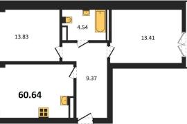Продажа 2-комнатной квартиры 60,642 к...