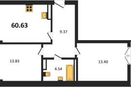 2-к. квартира, 60,63 м², 8/9 этаж    ...