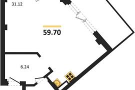 Продажа студии 59,7 кв м, 4/5 этаж, у...