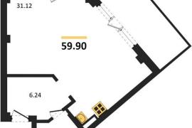 Продажа студии 59,9 кв м, 3/5 этаж, у...