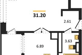 Продажа 1-комнатной квартиры 31,18 кв...