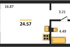 Продажа 1-комнатной студии 24,57 кв м...