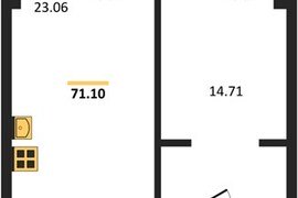 Продажа 1-комнатных апартаментов 71,0...