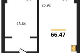 Продажа 1-комнатных апартаментов 66,4...