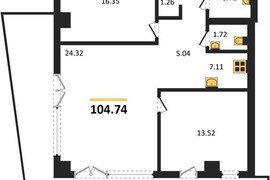 Продажа 2-комнатных апартаментов 104,...