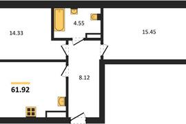 2-к. квартира, 61,92 м², 5/9 этаж    ...