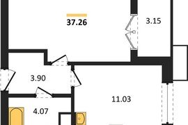 1-к. квартира, 37,26 м², 4/7 этаж    ...