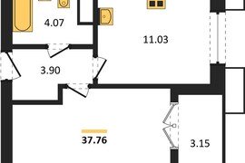 1-к. квартира,37,76 м², 5/9 этаж     ...