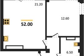 1-к. квартира, 52 м², 9/9 этаж       ...