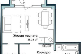 Квартира-студия, 44,3 м², 5/5 этаж   ...