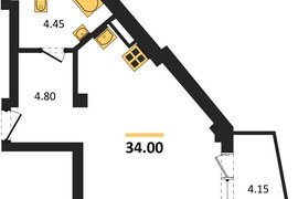Квартира-студия, 34 м², 5/5 этаж     ...