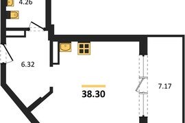 Квартира-студия, 38,3 м², 5/5 этаж   ...