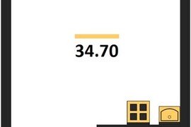 Квартира-студия, 34,7 м², 5/5 этаж   ...