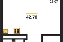 Квартира-студия, 42,7 м², 5/5 этаж   ...