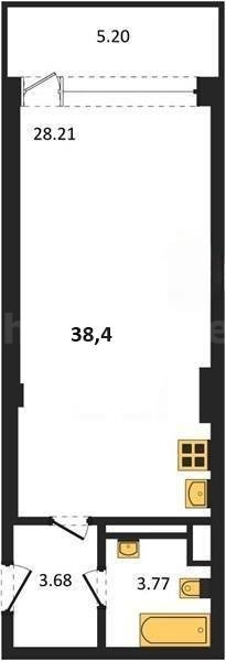 Продажа 1-комнатной квартиры 38,4 кв м, 10/10 этаж, улица Парковая. Гагаринский район. 