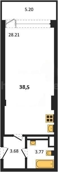 Продажа 1-комнатной квартиры 38,5 кв м, 4/10 этаж, улица Парковая. Гагаринский район. 
