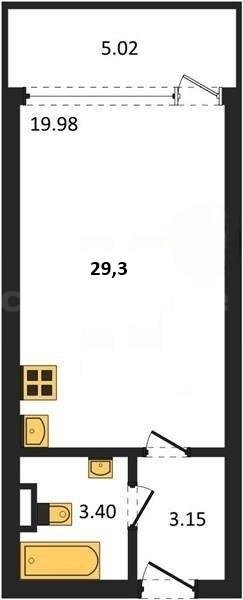 Продажа 1-комнатной квартиры 29,3 кв м, 9/10 этаж, улица Парковая. Гагаринский район. 