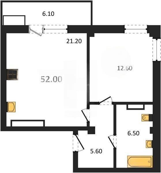 Продажа 1-комнатной квартиры 52,0 кв м, 4/9 этаж, улица Токарева. Ленинский район.