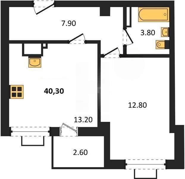Продажа 1-комнатной квартиры 40,32 кв м, 1/8 этаж, улица Маячная. Гагаринский район.