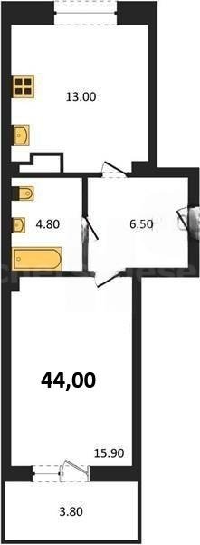 Продажа 1-комнатной квартиры 44,2 кв м, 2/8 этаж, улица Маячная. Гагаринский район.