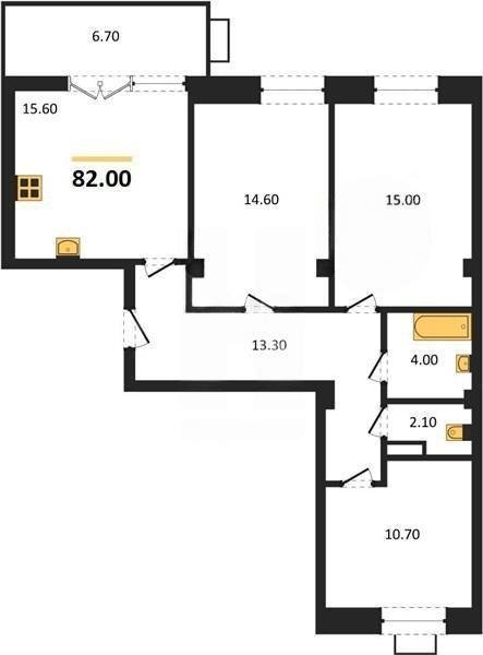 Продажа 3-комнатной квартиры 82,2 кв м, 1/8 этаж, улица Маячная. Гагаринский район.