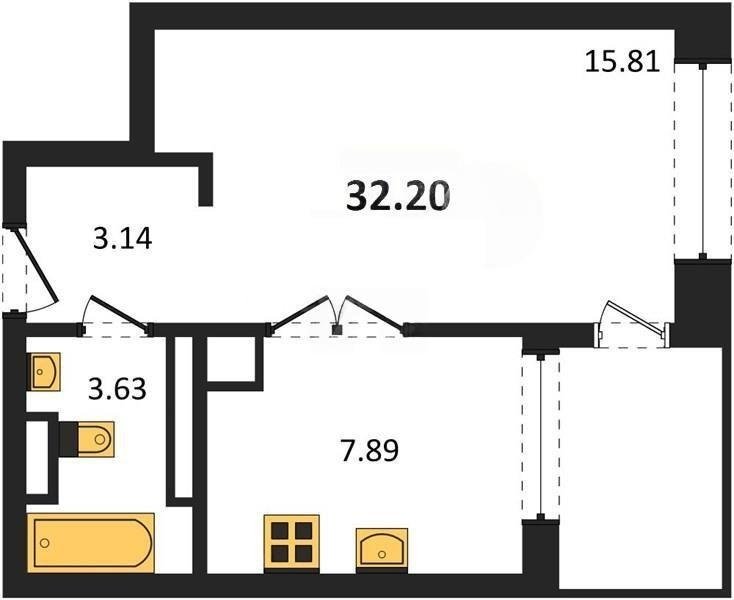 Продажа 1-комнатной квартиры 32,2 кв м, 3/5 этаж, улица Челнокова. Гагаринский район. 