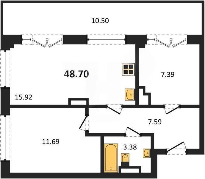 Продажа 2-комнатной квартиры 48,7 кв м, 5/5 этаж, улица Челнокова. Гагаринский район. 